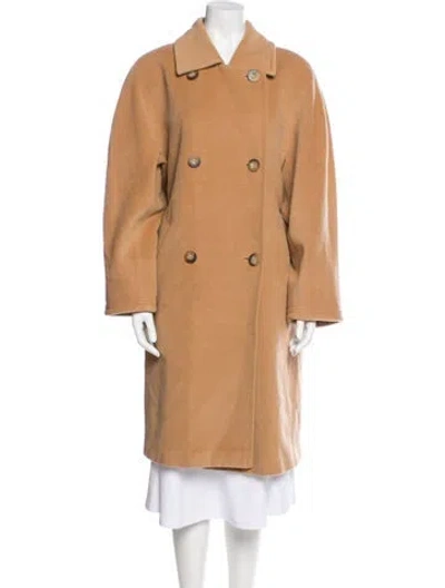 Pre-owned Max Mara Virgin Wool Peacoat In Brown