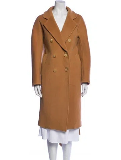 Pre-owned Max Mara Virgin Wool Peacoat In Brown