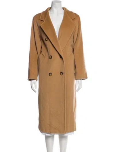 Pre-owned Max Mara Virgin Wool Peacoat In Brown