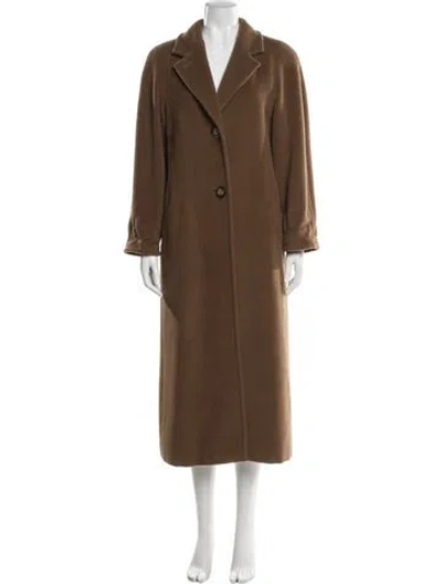 Pre-owned Max Mara Virgin Wool Peacoat In Neutral