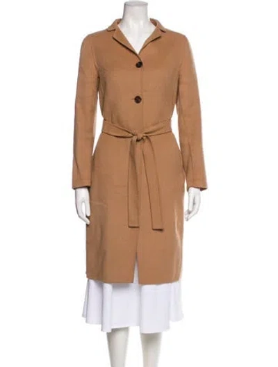 Pre-owned Max Mara Virgin Wool Peacoat In Neutral