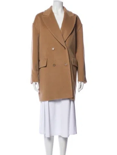 Pre-owned Max Mara Virgin Wool Peacoat W/ Tags In Brown
