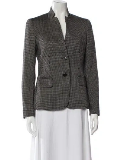 Pre-owned Max Mara Virgin Wool Plaid Print Blazer In Multi