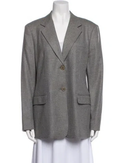 Pre-owned Max Mara Virgin Wool Poncho In Gray