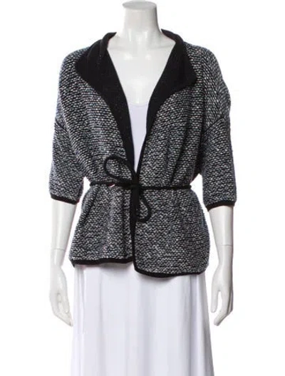 Pre-owned Max Mara Virgin Wool Printed Evening Jacket In Blue