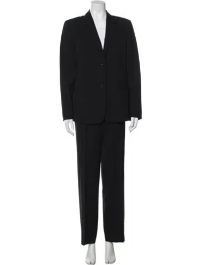 Pre-owned Max Mara Virgin Wool Printed Pant Set In Black
