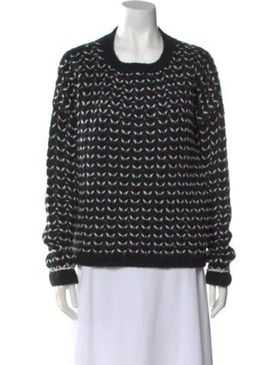 Pre-owned Max Mara Virgin Wool Printed Sweater In Black