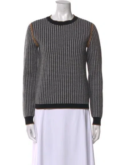 Pre-owned Max Mara Virgin Wool Printed Sweater In Black