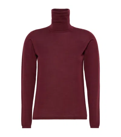 Max Mara Meana Cashmere Turtleneck Sweater Long Sleeves In Red