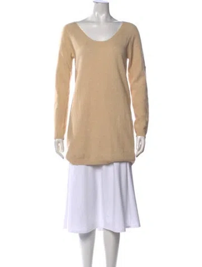 Pre-owned Max Mara Virgin Wool Scoop Neck Sweater In Neutral