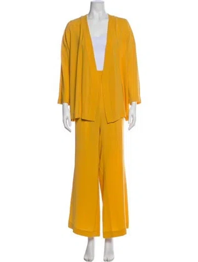 Pre-owned Max Mara Virgin Wool Set In Yellow