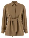 Max Mara Beige Regular Solid Shirt In Brown