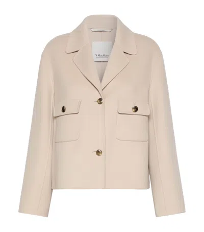 Max Mara Virgin Wool Short Jacket In Neutral