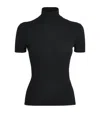 Max Mara Virgin Wool Short-sleeve Sweater In Black