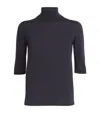 Max Mara Virgin Wool Short-sleeve Sweater In Blue