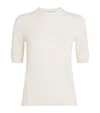 Max Mara Crew Neck Ribbed Cuffs Short Sleeves In White