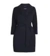 Max Mara Virgin Wool Short Wrap Coat In Blue