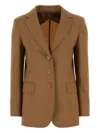 Max Mara Virgin Wool Single-breasted Blazer In Brown