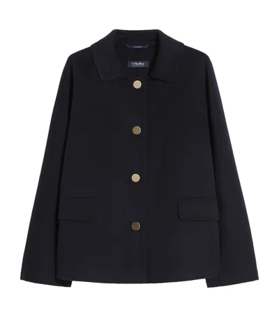 Max Mara Virgin Wool Single-breasted Jacket In Blue