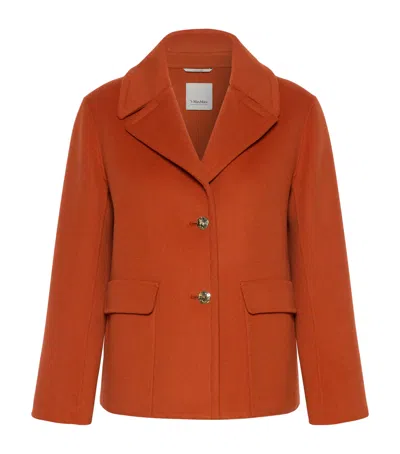 Max Mara Virgin Wool Single-breasted Jacket In Orange