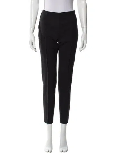 Pre-owned Max Mara Virgin Wool Skinny Leg Pants In Black