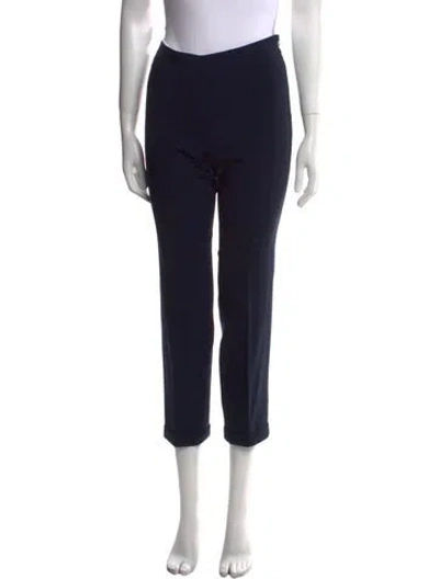 Pre-owned Max Mara Virgin Wool Skinny Leg Pants In Black