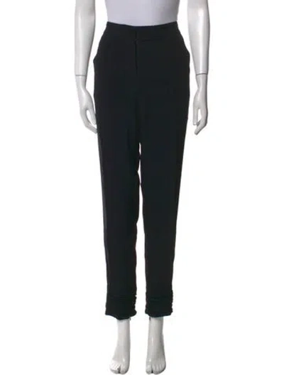 Pre-owned Max Mara Virgin Wool Skinny Leg Pants In Black