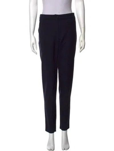 Pre-owned Max Mara Virgin Wool Skinny Leg Pants In Black