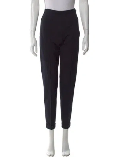 Pre-owned Max Mara Virgin Wool Skinny Leg Pants In Black