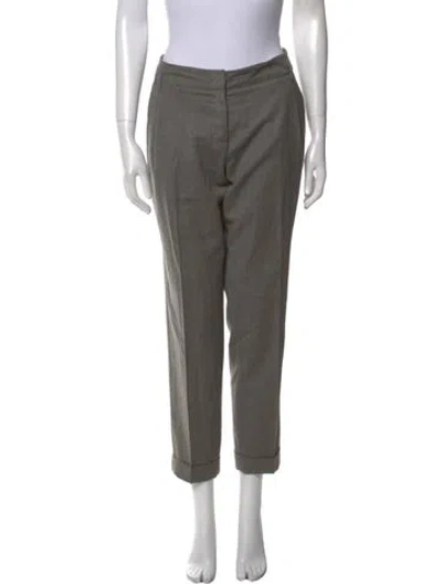 Pre-owned Max Mara Virgin Wool Skinny Leg Pants In Gray