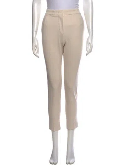 Pre-owned Max Mara Virgin Wool Skinny Leg Pants In Neutral