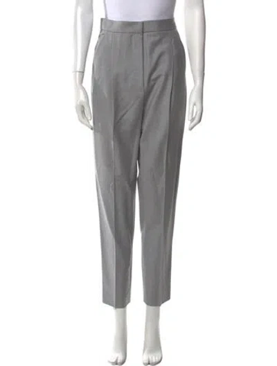 Pre-owned Max Mara Virgin Wool Skinny Leg Pants W/ Tags In Gray