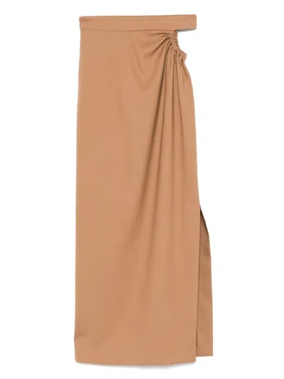 Max Mara Virgin-wool Skirt In Brown