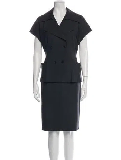 Pre-owned Max Mara Virgin Wool Skirt Set In Blue