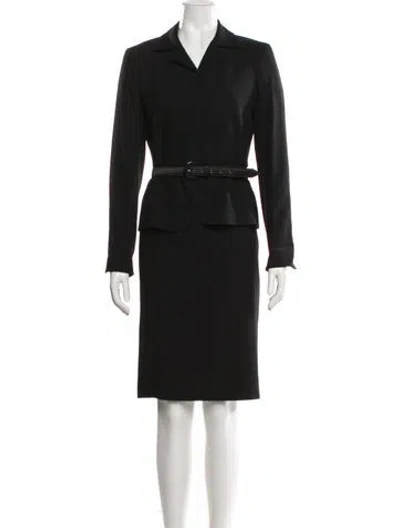 Pre-owned Max Mara Virgin Wool Skirt Suit In Gray