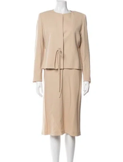 Pre-owned Max Mara Virgin Wool Skirt Suit In Neutral