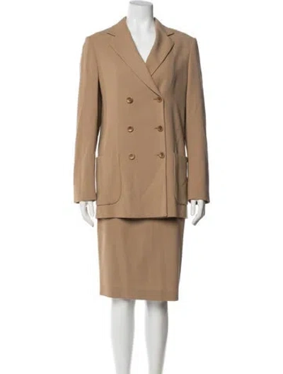 Pre-owned Max Mara Virgin Wool Skirt Suit In Neutral