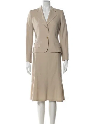 Pre-owned Max Mara Virgin Wool Skirt Suit In Neutral