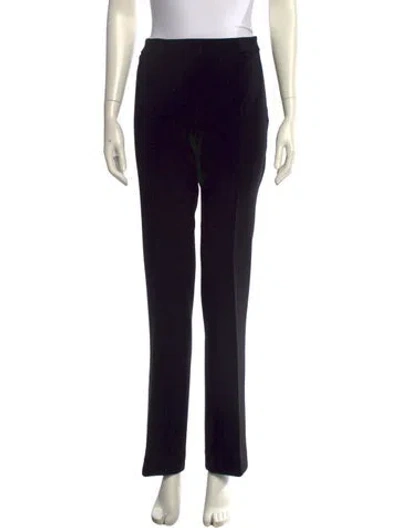 Pre-owned Max Mara Virgin Wool Straight Leg Pants In Black