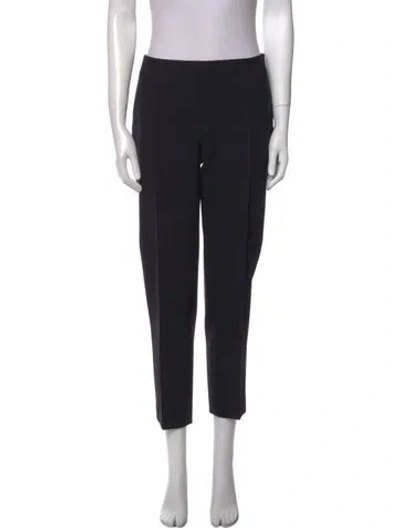 Pre-owned Max Mara Virgin Wool Straight Leg Pants In Black