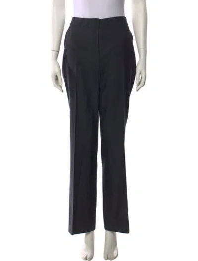 Pre-owned Max Mara Virgin Wool Straight Leg Pants In Black