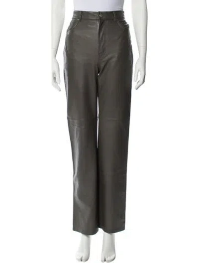 Pre-owned Max Mara Virgin Wool Straight Leg Pants In Black