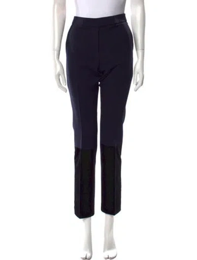 Pre-owned Max Mara Virgin Wool Straight Leg Pants In Black
