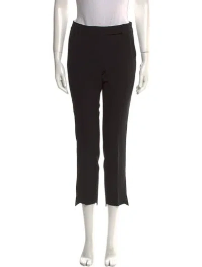 Pre-owned Max Mara Virgin Wool Straight Leg Pants In Black