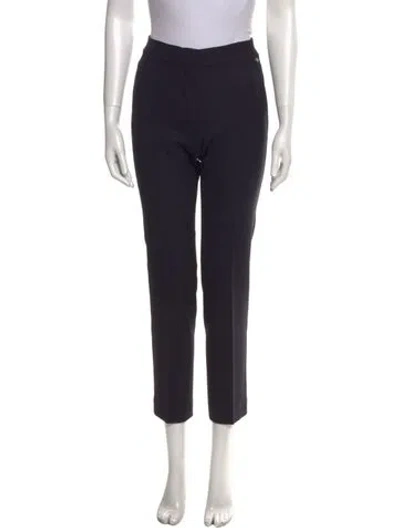 Pre-owned Max Mara Virgin Wool Straight Leg Pants In Black