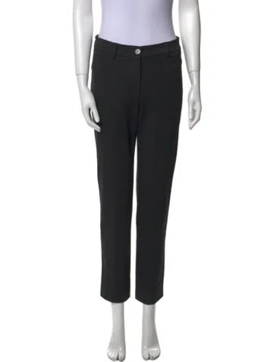 Pre-owned Max Mara Virgin Wool Straight Leg Pants In Black
