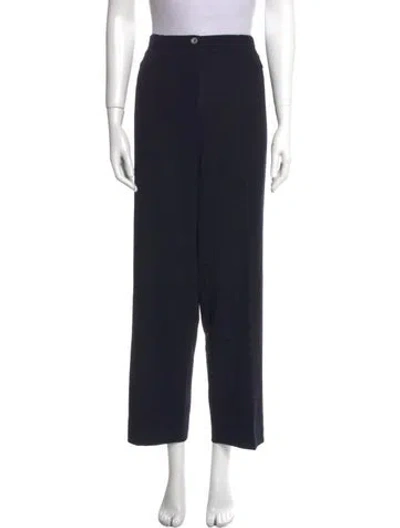 Pre-owned Max Mara Virgin Wool Straight Leg Pants In Black