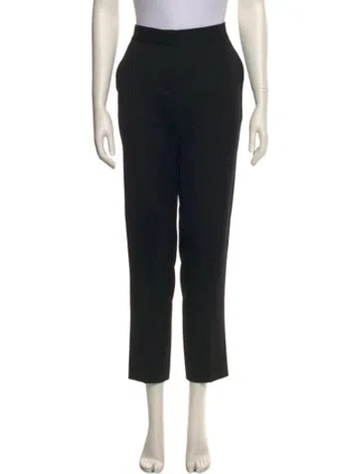 Pre-owned Max Mara Virgin Wool Straight Leg Pants In Black