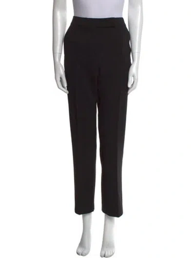 Pre-owned Max Mara Virgin Wool Straight Leg Pants In Black