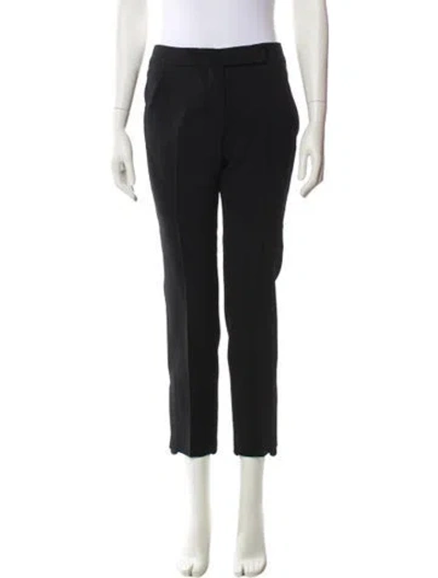 Pre-owned Max Mara Virgin Wool Straight Leg Pants In Black